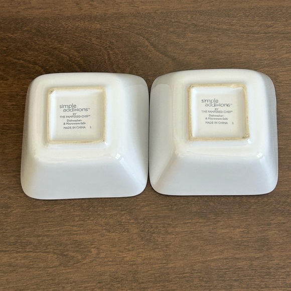 2 PAMPERED CHEF SIMPLE ADDITIONS CONDIMENT DIP SERVING BOWLS - Picture 4 of 5